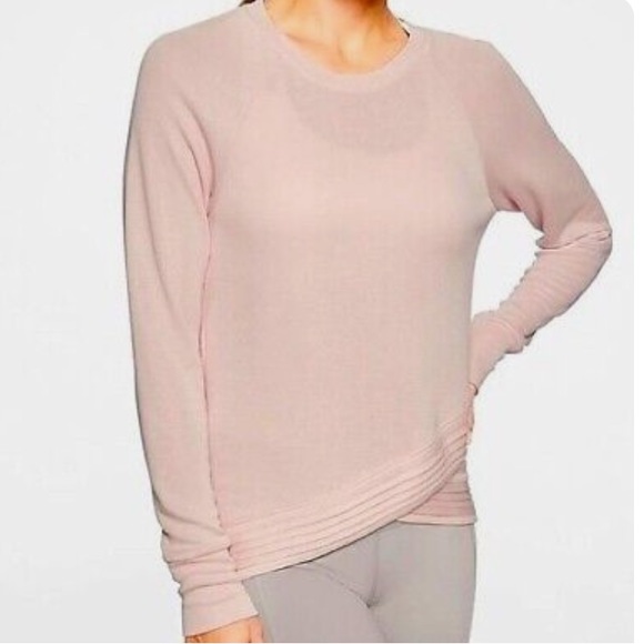Athleta Tops - Athleta Serenity Criss Cross Sweatshirt in Soft Pink Sz M